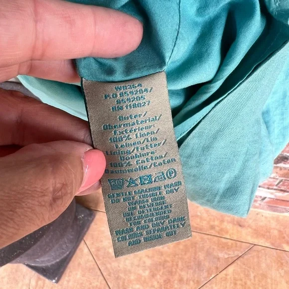 Boden teal Midi linen dress with Blue accents size 8 - Picture 8 of 8